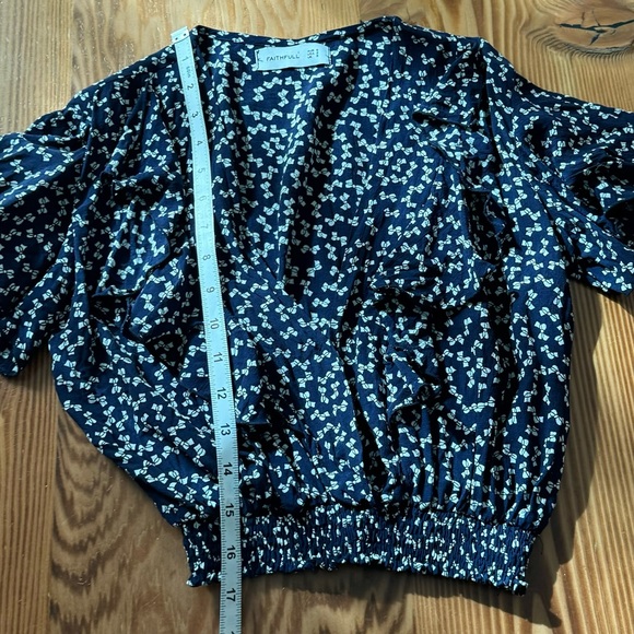 Faithfull the Brand Icon Top in Navy Pin Up Bow Print - Picture 12 of 12